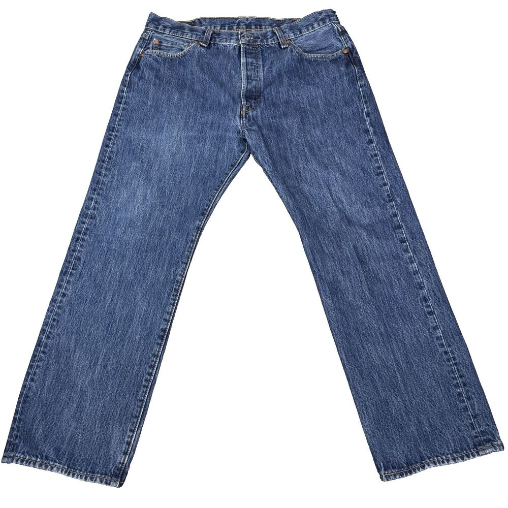 Levis 501‎ Jeans Mens 36x29 Blue Original Button Fly Straight Denim 00501-0115